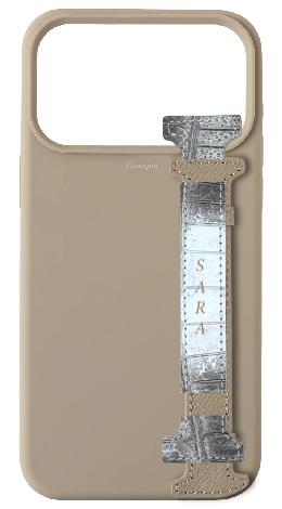 Customized Cream Silicon Side Strap Case