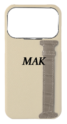 Customized Stone / Grey Exotic Crocodile Side Strap Case
