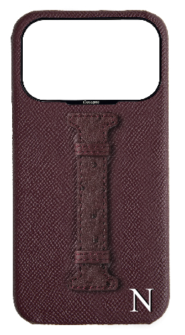 Customized Maroon Exotic Ostrich Middle Strap Case