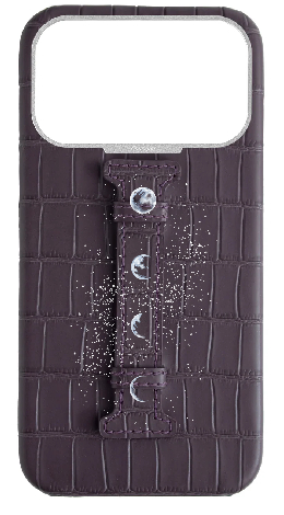 Customized Matte Deep Purple Embossed Crocodile Case