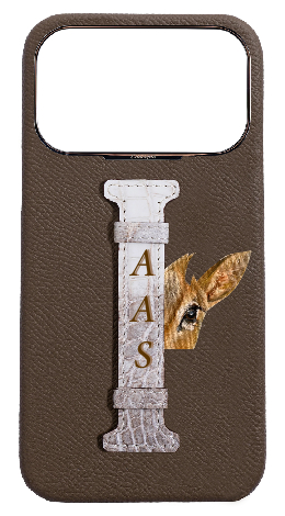 Customized Taupe Himalayan Exotic Crocodile Middle Strap Case