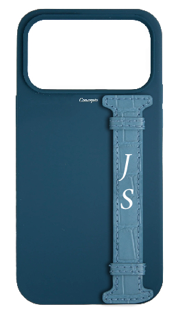 Customized Blue Silicon Side Strap Case