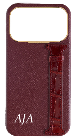 Customized Burgundy Exotic Crocodile Side Strap Case