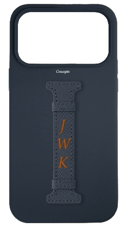 Customized Navy Silicon Middle Strap Case