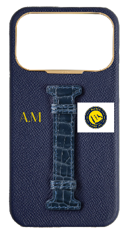 Customized Navy Exotic Crocodile Middle Strap Case