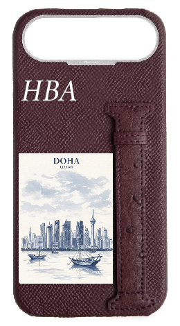 Customized Maroon Exotic Ostrich Side Strap Case