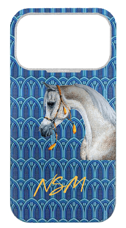 Customized Blue Monogram Strapless Case
