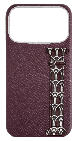 Customized Maroon Monogram Side Strap Case
