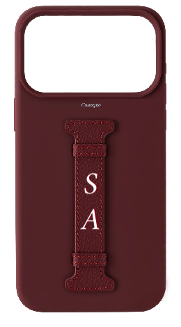 Customized Maroon Silicon Middle Strap Case