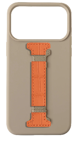 Customized Cream Silicon Middle Strap Case