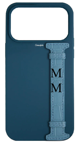 Customized Blue Silicon Side Strap Case