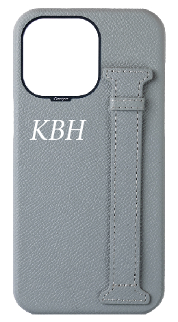 Customized Light Blue Grey Epsom Side Strap Case