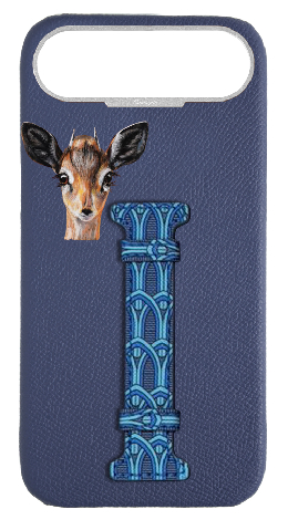 Customized Blue Monogram Side Strap Case