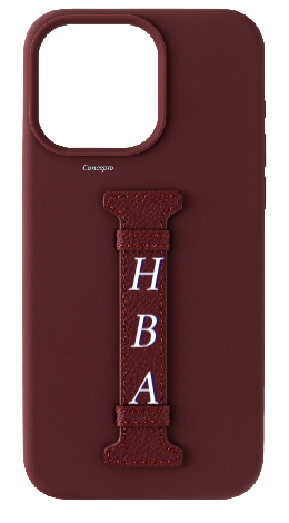 Customized Maroon Silicon Middle Strap Case