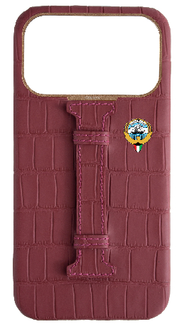 Customized Matte Maroon Embossed Crocodile Case