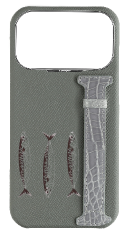 Customized Grey Exotic Crocodile Side Strap Case