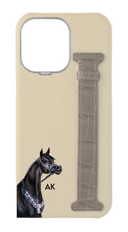 Customized Stone / Grey Exotic Crocodile Side Strap Case