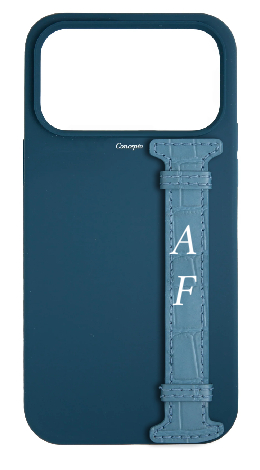 Customized Navy Silicon Side Strap Case