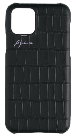 Customized Matte Black Strapless Embossed Crocodile Case