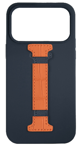 Customized Navy Silicon Middle Strap Case