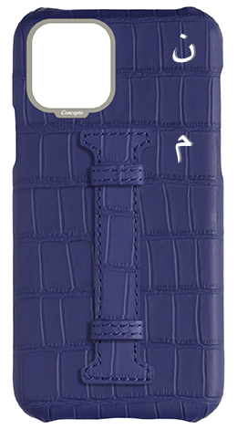 Customized Matte Blue Embossed Crocodile Case