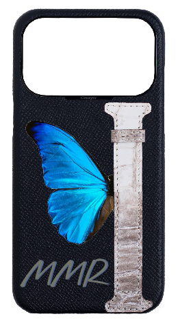 Customized Black Himalayan Exotic Crocodile Side Strap Case