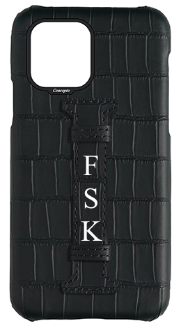 Customized Matte Black Embossed Crocodile Case