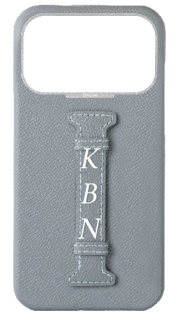 Customized Light Blue Grey Epsom Middle Strap Case