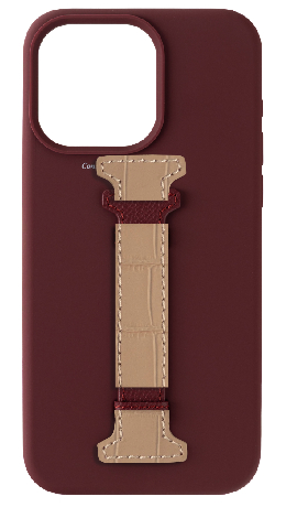 Customized Maroon Silicon Middle Strap Case