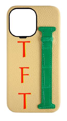 Customized Yellow / Green Exotic Crocodile Side Strap Case