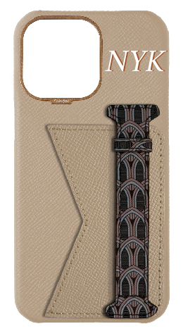 Customized Cream Monogram Duo Case