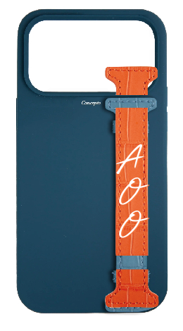 Customized Blue Silicon Side Strap Case