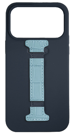 Customized Navy Silicon Middle Strap Case