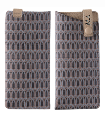 Customized Cream Monogram Sunglasses Sleeve