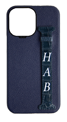 Customized Navy Exotic Crocodile Side Strap Case