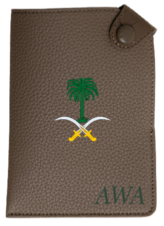 Customized Dark Taupe / Ash Voyage Passport Holder