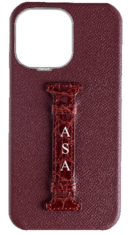 Customized Burgundy Exotic Crocodile Middle Strap Case