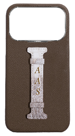 Customized Taupe Himalayan Exotic Crocodile Middle Strap Case