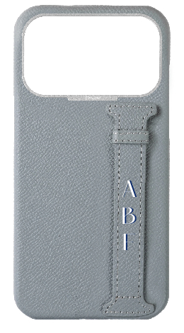 Customized Light Blue Grey Epsom Side Strap Case