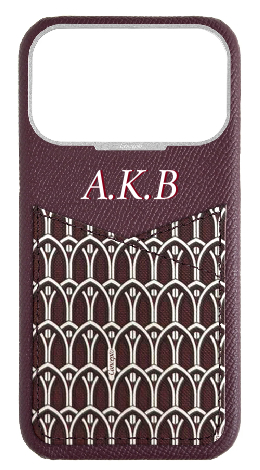 Customized Maroon Monogram Pocket Case