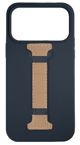 Customized Navy Silicon Middle Strap Case