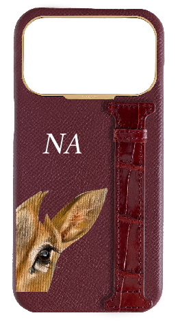 Customized Burgundy Exotic Crocodile Side Strap Case