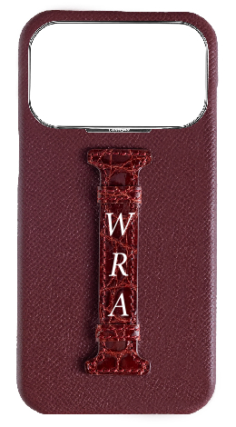 Customized Burgundy Exotic Crocodile Middle Strap Case