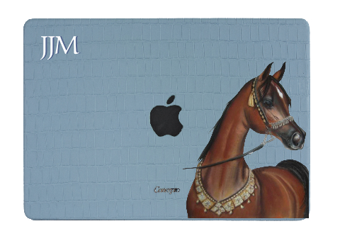 Customized Baby Blue Embossed Crocodile Macbook Case