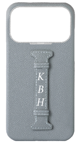 Customized Light Blue Grey Epsom Middle Strap Case