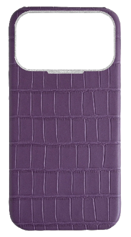 Customized Matte Purple Strapless Embossed Crocodile Case