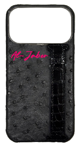 Customized Black Exotic Ostrich &amp; Crocodile Side Strap Case