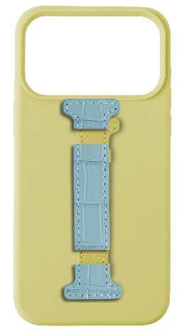 Customized Butter Yellow Silicon Middle Strap Case