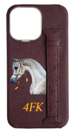 Customized Maroon Exotic Ostrich Side Strap Case