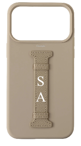 Customized Cream Silicon Middle Strap Case